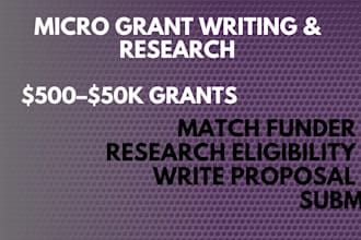 research and write your micro grant application for fast approval