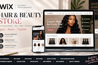 design wix hair wig beauty ecommerce store, hair extension store and online shop