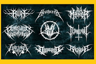 create gothic, black metal, death metal font logo
