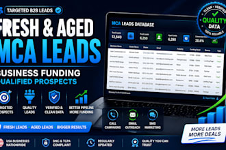 provide fresh and aged mca leads, business funding leads and qualified prospects