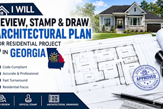 review, stamp and draw architectural plan for residential project in georgia