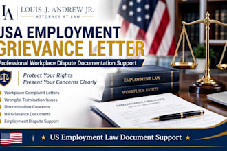 draft US employment grievance letters for workplace disputes and legal claims