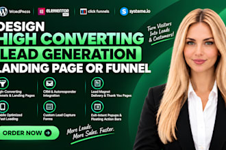 design high converting lead generation landing page or funnel