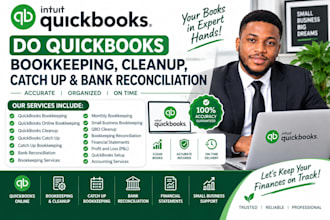 do quickbooks bookkeeping, cleanup, catch up and bank reconciliation
