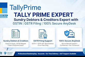 do tally prime bookkeeping sundry debtors creditors export and gstr filling