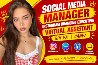 social media manager instagram branding executive virtual assistant ghl VA canva