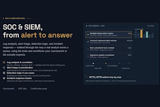 provide soc analyst, siem and cybersecurity technical support
