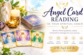 design and make an angel card reading as your spiritual coach