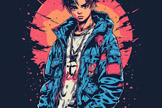 create cyberpunk or 90s retro japanese or anime