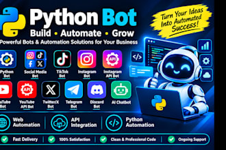 do custom social media bot, tiktok bot instagram bot, twitter x bot, youtube bot