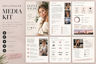design epk media kit social media kit one sheet press kit influencer rate card