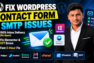 fix wordpress contact form 7 elementor form and smtp email issues