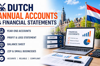prepare dutch annual accounts and financial statements for zzp, small business