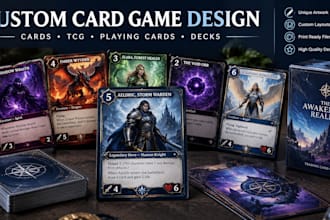 design custom card game cards, playing cards, and card decks