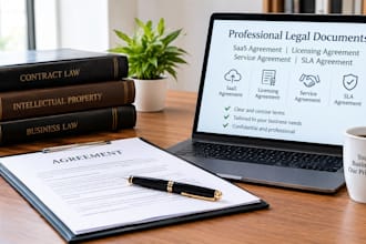 prepare saas agreement, licensing agreement, service agreement, sla agreement