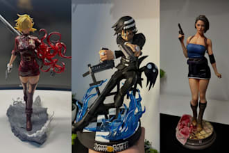 3d print and paint custom anime figure miniature statue resin print stl 3d model