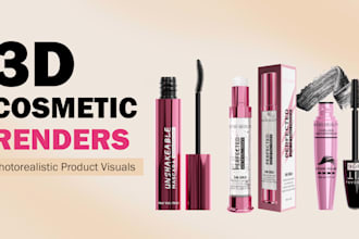 create photorealistic 3d cosmetic product renders