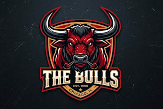 create modern bull head mascot logo with unique concepts
