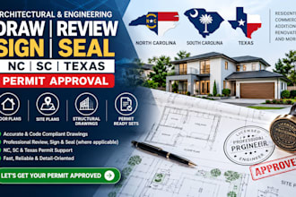 draw review sign seal nc sc texas architectural engineering permit approval