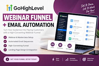 be gohighlevel, webinar funnel  and masterclass email automation