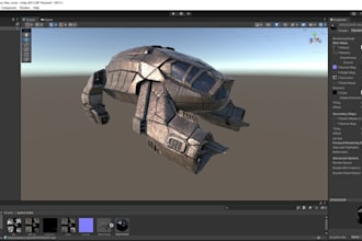 create spacecraft 3d model, spacecraft hard surface model and sci fi game asset