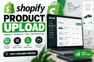 add shopify products with variants images and SEO