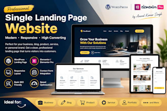 develop a wordpress landing page with elementor