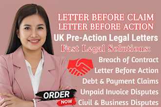 draft a UK letter before claim or letter before action