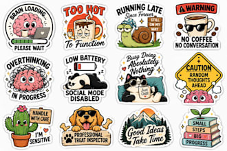 design custom stickers, die cut stickers, labels, decals and badges