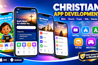develop exquisite bible app for kids, church app, prayer time app, christian app