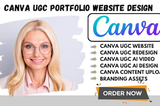 design canva ugc portfolio website canva ugc landing page ugc ai video for you