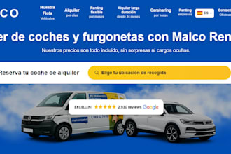 build airport car hire vehicle mobile car rental booking website wordpress wix