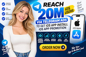 reach 20m ios user via telegram ads to get ios app install, ios app promotion