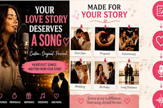 sing a heartfelt custom song, love song, as a female vocalist, songwriter