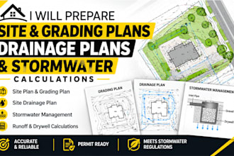design site and grading plans, drainage plans, and stormwater