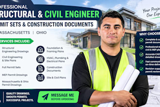 structural engineer full permit set civil engineer mep massachusetts ohio permit