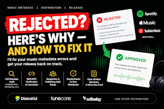fix music metadata errors and distribution submission rejections
