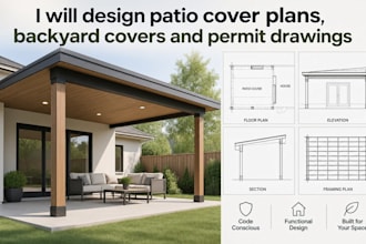 design patio cover plans, backyard covers and permit drawings