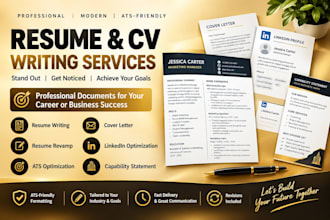 write, revamp, design professional resumes, CV, cover letter