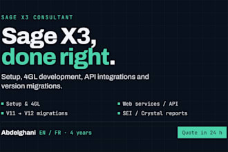 your sage x3 erp consultant for setup, development and support