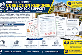 write permit correction response letters and address plan review comments