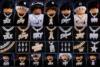 roblox name necklace roblox necklace custom roblox jewelry roblox ugc roblox acc