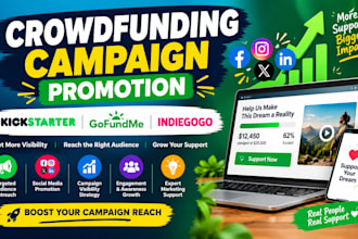 boost crowdfunding campaign promotion for kickstarter, gofundme indiegogo