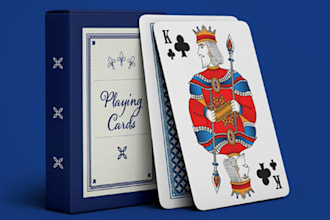 design custom playing cards, 54 card deck, poker cards and card illustration