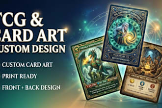design frame card game tcg card tarot card board game art
