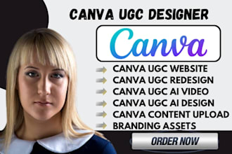 design modern canva ugc portfolio website canva  landing page virtual assistant