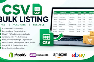 do CSV bulk product listing and upload products  to your ecommerce store