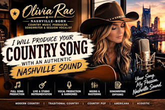 produce a full country music production with nashville sound