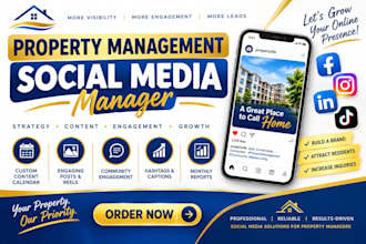 manage social media, create content for property managers real estate businesses