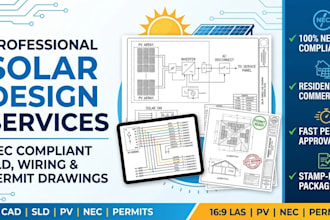 design nec solar sld, pv wiring and permit drawings, solar site plans pv layout